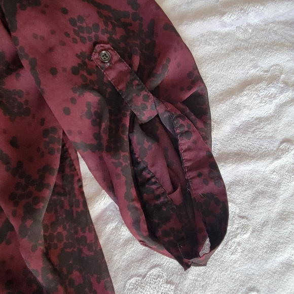 George Sheer high-low Quarter Button Top sz XL - Picture 3 of 5